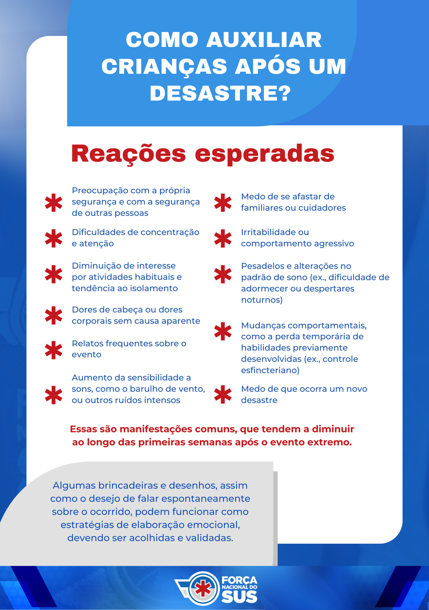 Saúde mental das crianças no contexto de desastres